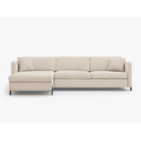 ECKSOFA ausklappbar links mit Container Gloria aus strukturiertem Stoff beige 5 Sitzplätze - Beige, Textil (170/280cm) - Micadoni