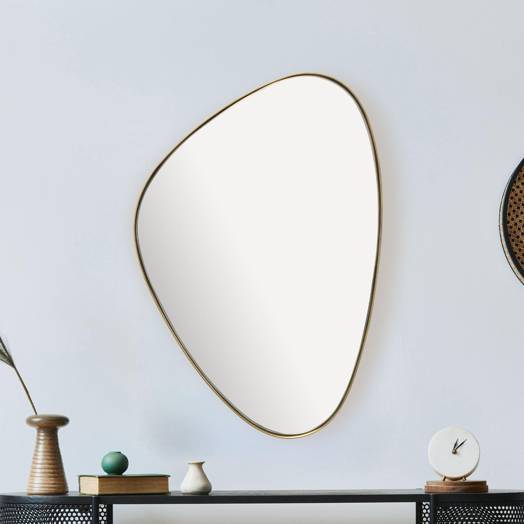 WANDSPIEGEL Asymmetrisch Metall Gold 46x70 cm Modern - Goldfarben, Glas (46/70/3cm) - KADIMA DESIGN