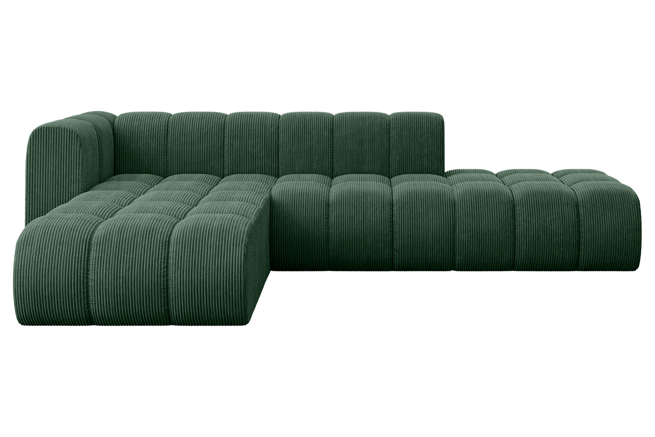 ECKSOFA modulares Sofa Zuvon-L1 - 296x177x70 cm Grün - Grün, Holzwerkstoff/Textil (296/177cm) - ALTDECOR