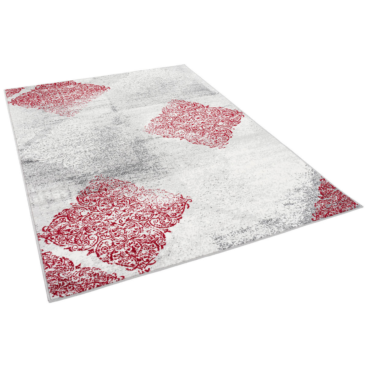DESIGNER TEPPICH SAMBA MODERN KARO - Rot, Textil (80/150cm) - Pergamon
