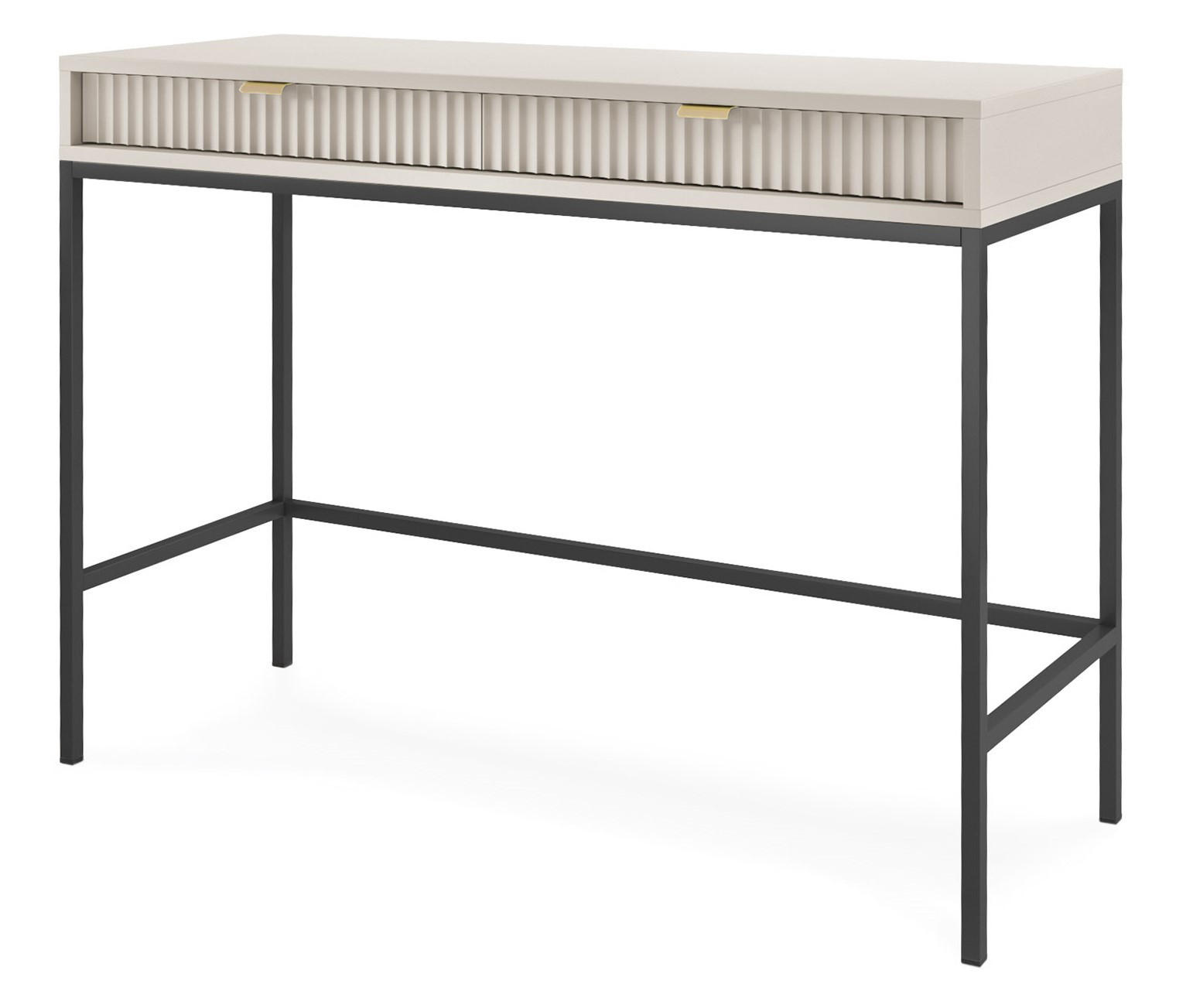 SCHMINKTISCH Kioto in Kaschmir und mit Metallbeinen - Kaschmir/Goldfarben, Holzwerkstoff/Metall (50/104/77cm) - Ravio