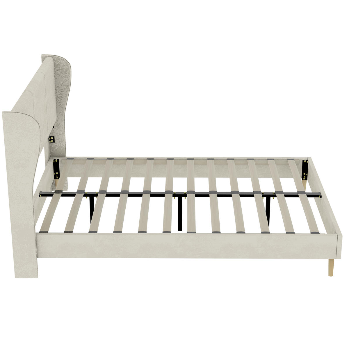 POLSTERBETT modernes Design 140x200 cm Beige - Beige, Metall (140/200cm) - Meubliv