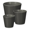 BLUMENTOPF konisch 14/17/22 cm 3er Set - Anthrazit, Keramik (22/19/22cm) - Ibergarden