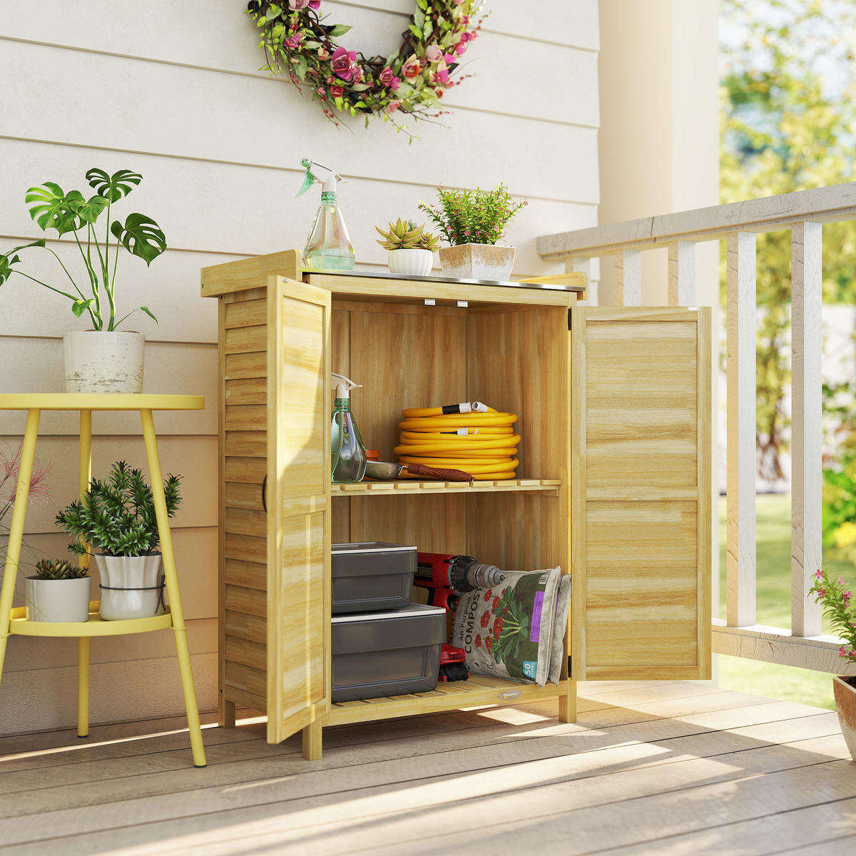 GERÄTESCHUPPEN DE-17620 Naturholz - Naturfarben, Holz (71.5/95/39cm) - ComfortXL
