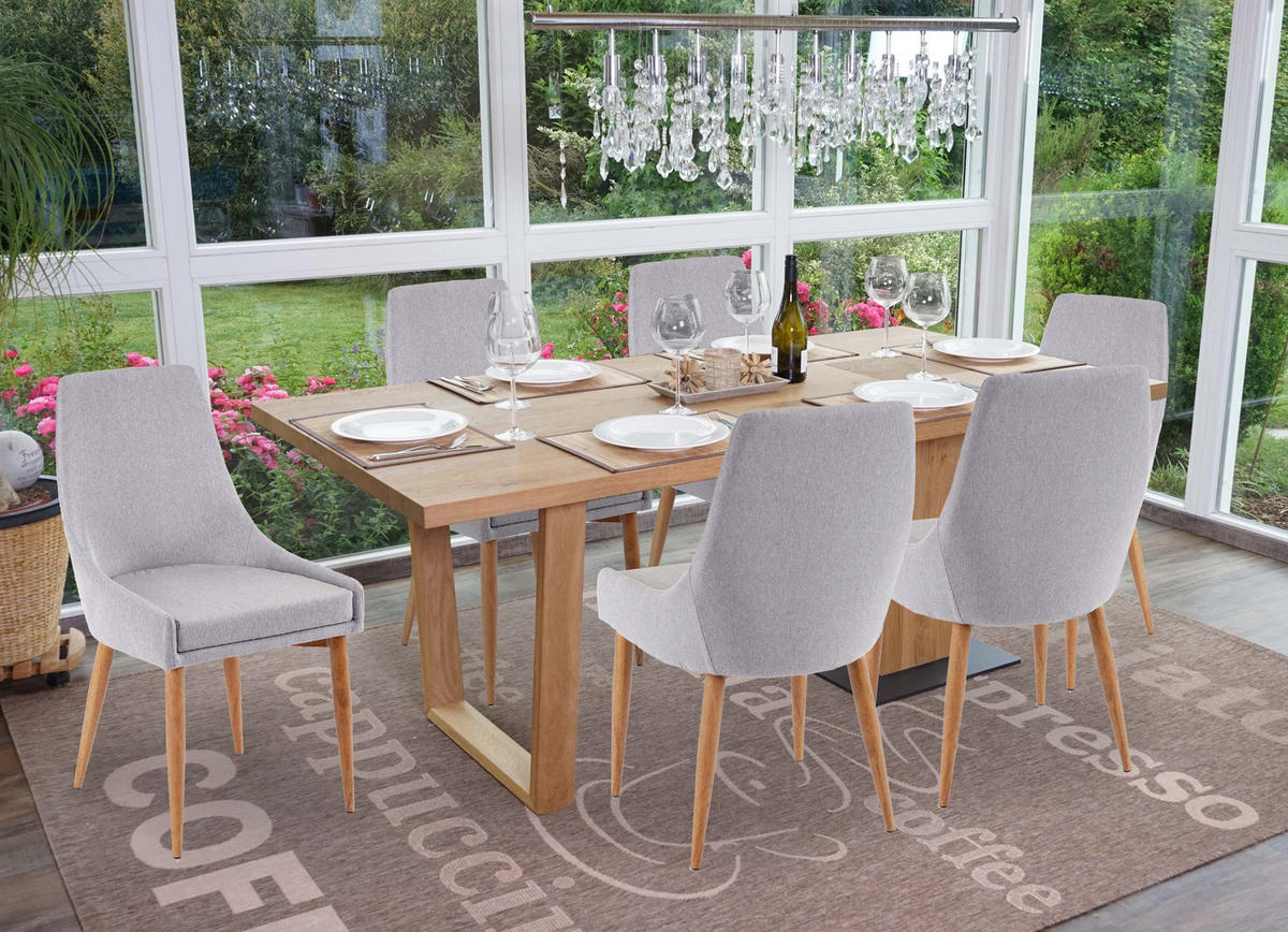 ESSZIMMERSTUHL Hellgrau 6er-Set - Hellgrau, Textil (50/89/60cm) - MCW