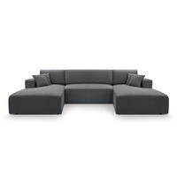 WOHNLANDSCHAFT Catea Grau 364/145/85 cm mit Schlaffunktion - Schwarz/Grau, Kunststoff/Textil (364/84/145cm) - AX Living