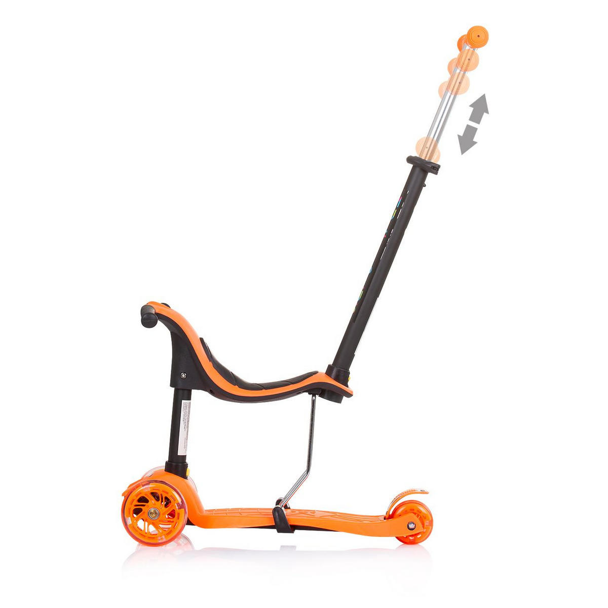 KINDERROLLER 3 in 1 Multi Plus orange 3 Räder, Laufrad, Roller, LED-Lichter - Orange, Metall (55/27/85cm) - Chipolino