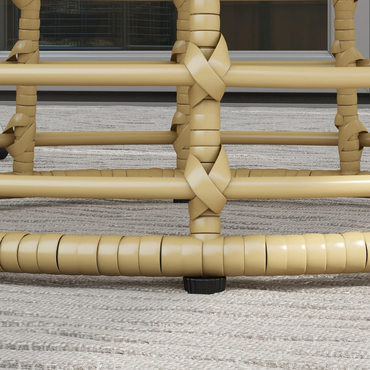GARTENBEISTELLTISCH DE-13585 rund mit Composite-Platte Natur - Naturfarben, Kunststoff/Metall (45/45/50cm) - ComfortXL