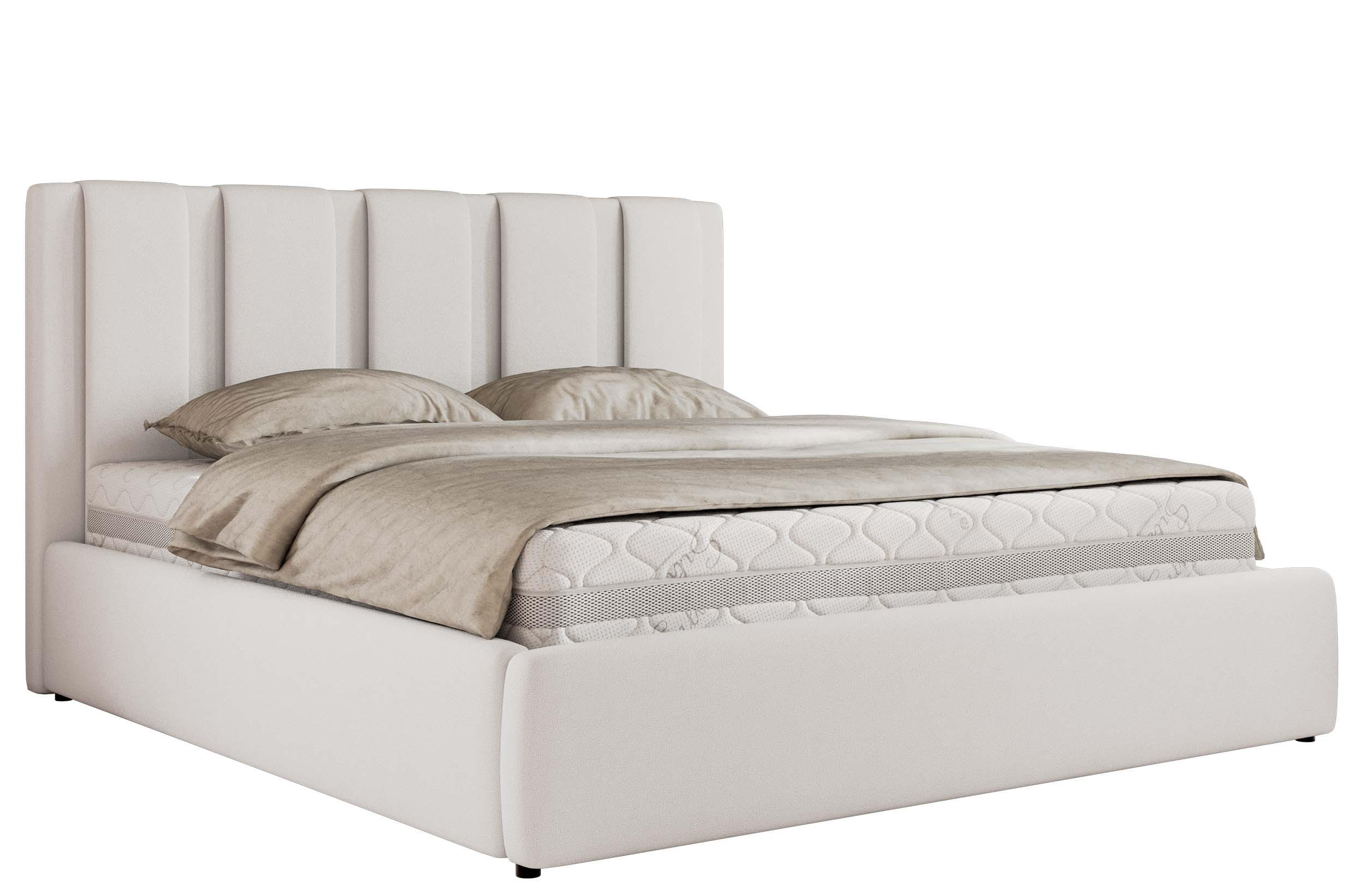 POLSTERBETT SAVINO CLASSIC 160/200 - Weiß Kunstleder - ohne Matratze - Weiß, Textil (160/200cm) - MKS