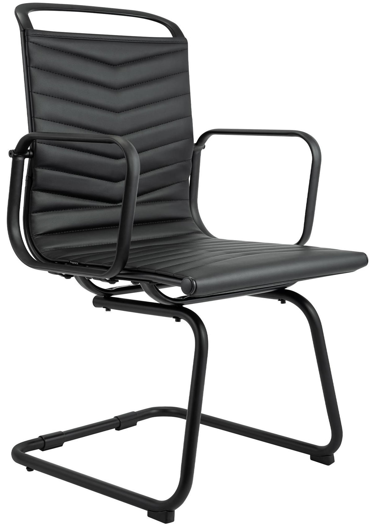 SCHWINGSTUHL Lederlook Schwarz - Schwarz, Textil/Metall (54/95/60cm) - CLP