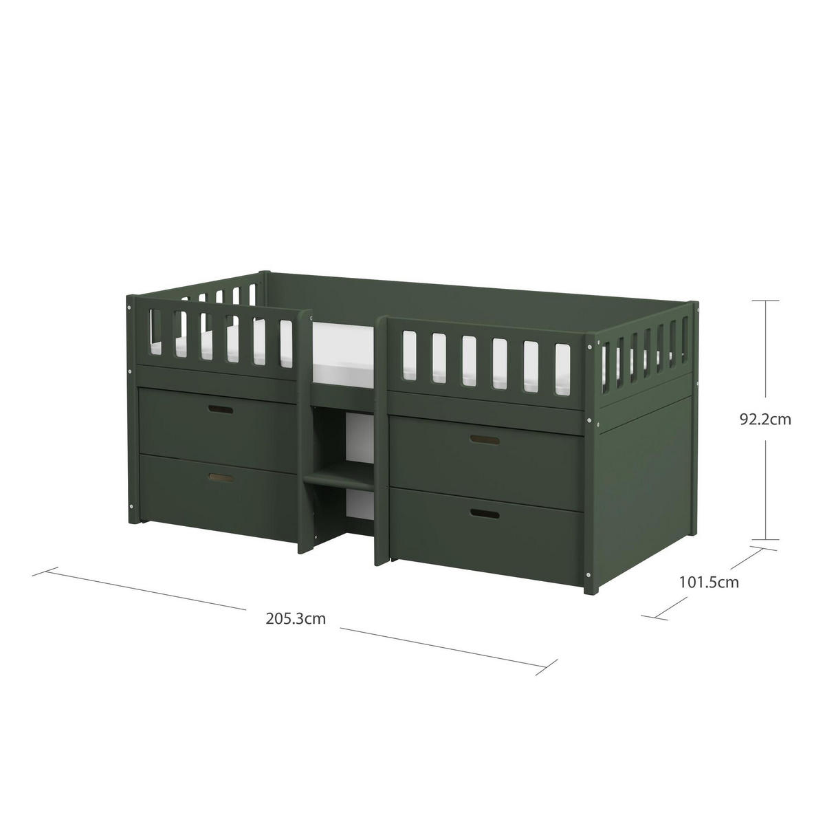 KINDERBETT VIGGO Grün 205x102x92 cm - Grün, Holz - FURNLUX