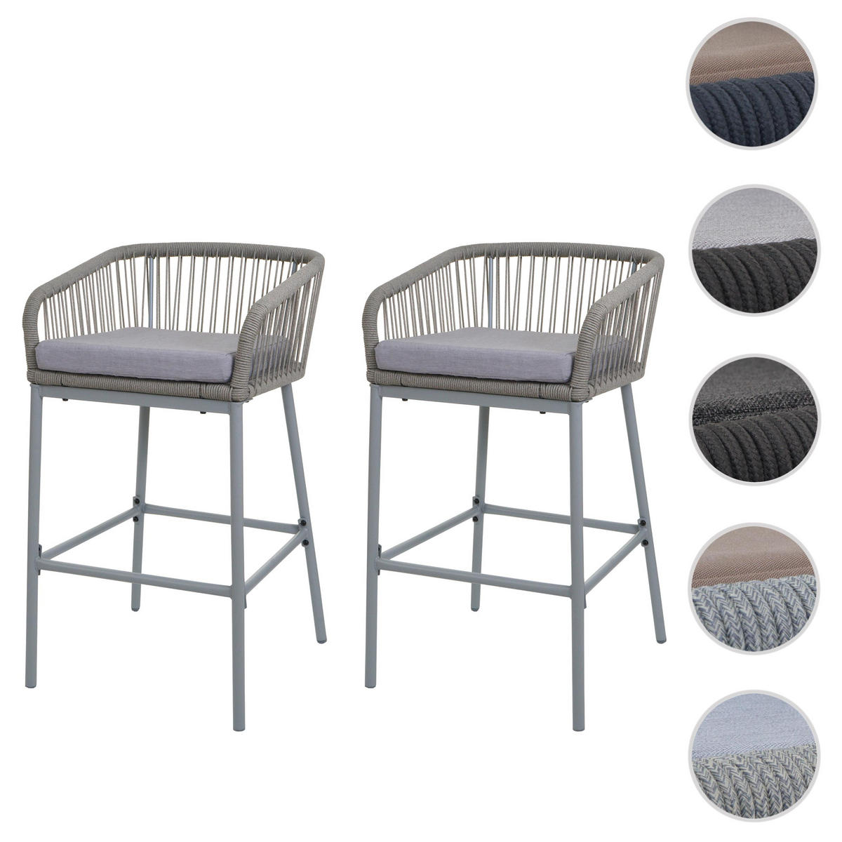 BAROVÁ ŽIDLE Světle šedá - světle šedá, kov (51/92/53cm) - MCW