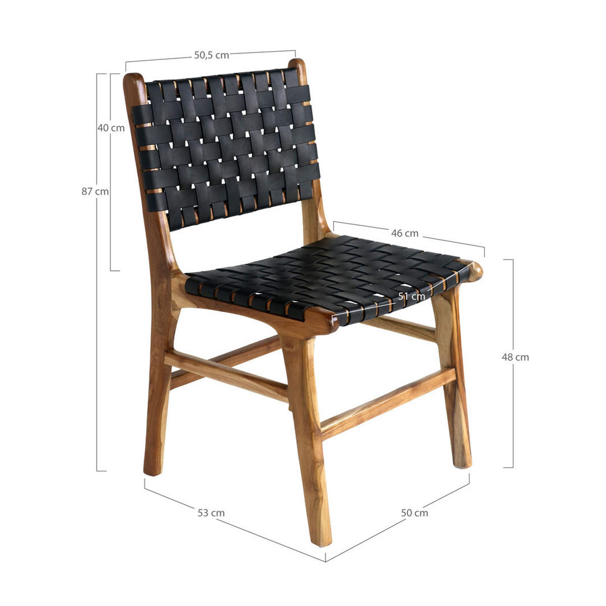 STUHL 2er-Set natur, schwarz - Braun, Holzwerkstoff (53/87/51cm) - ebuy24