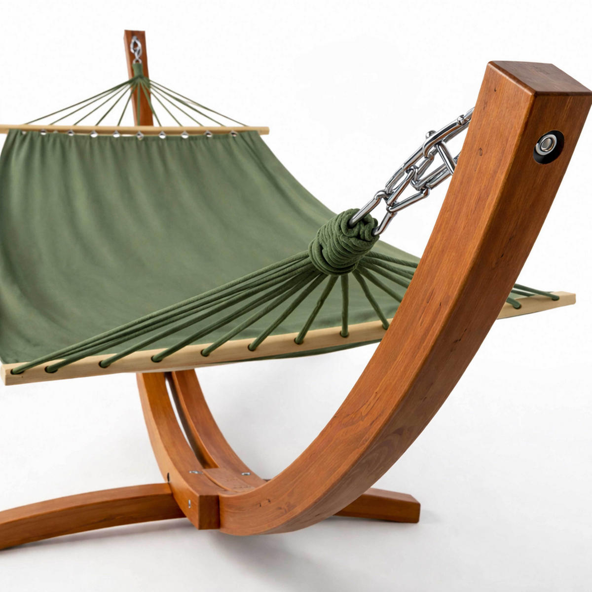 HÄNGEMATTE, Grün - Grün, Holz (110/110/300cm) - Oviala