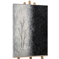 GEMÄLDE Atem des Winters Schattenfugenrahmen Hellgrau 120x80 cm - Hellgrau, Holz (120/80cm) - YS-art gallery