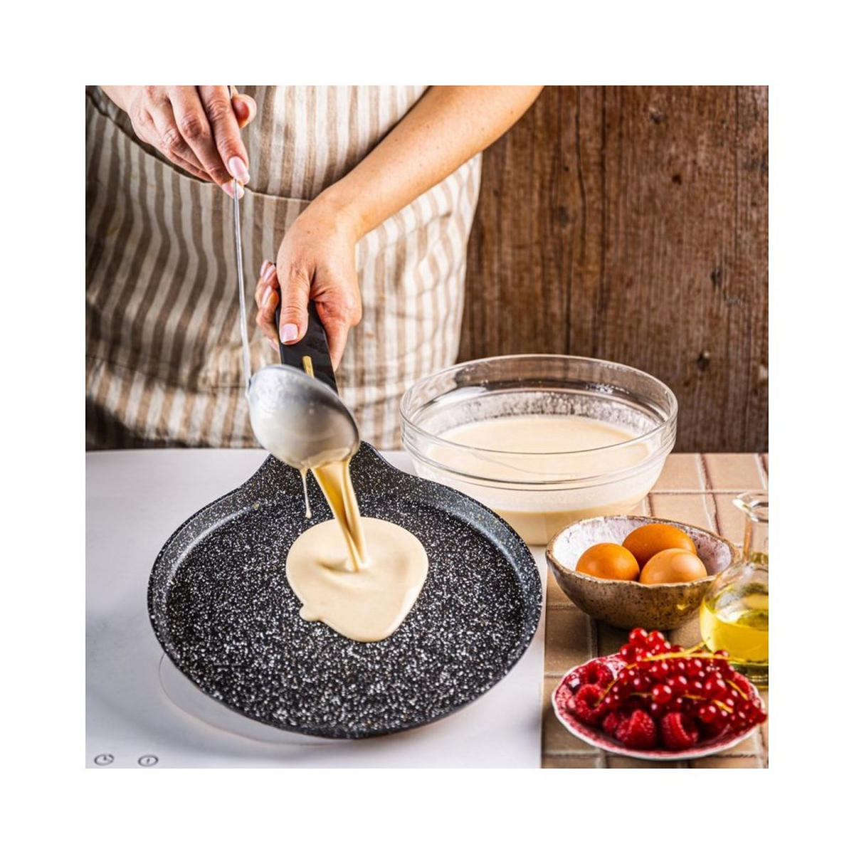 CRÊPEPFANNE Schwarz 24/24/1.7 cm 63859 - Schwarz, Metall (24cm) - Klausberg 
