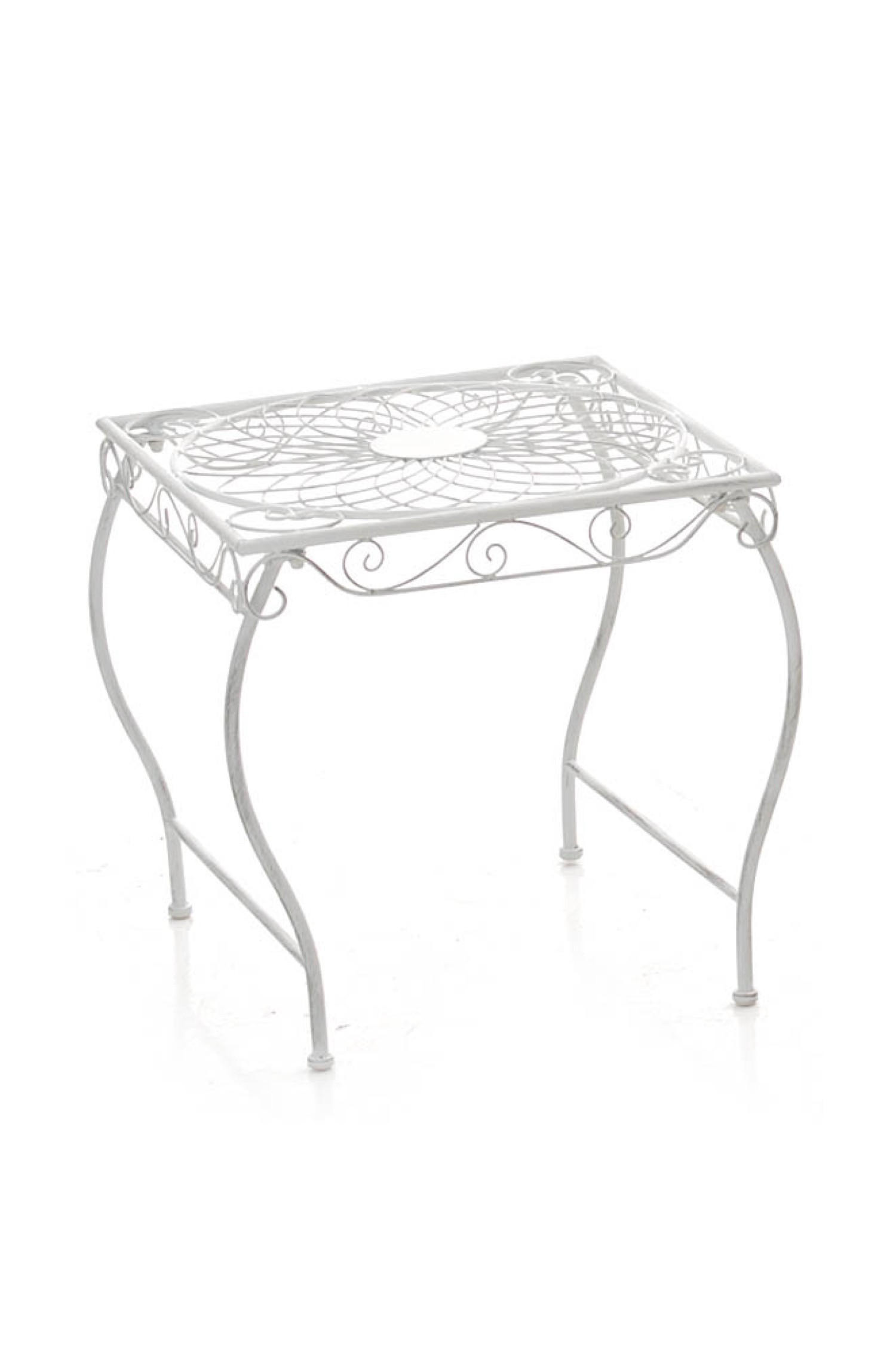 GARTENTISCH Carina antik weiß - Weiß, Metall (46/49/45cm) - TPFGarden