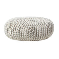 STRICK-POUF natur, Bodenkissen rund 70/70/23 cm - Naturfarben, Textil (70/23/70cm) - Homescapes