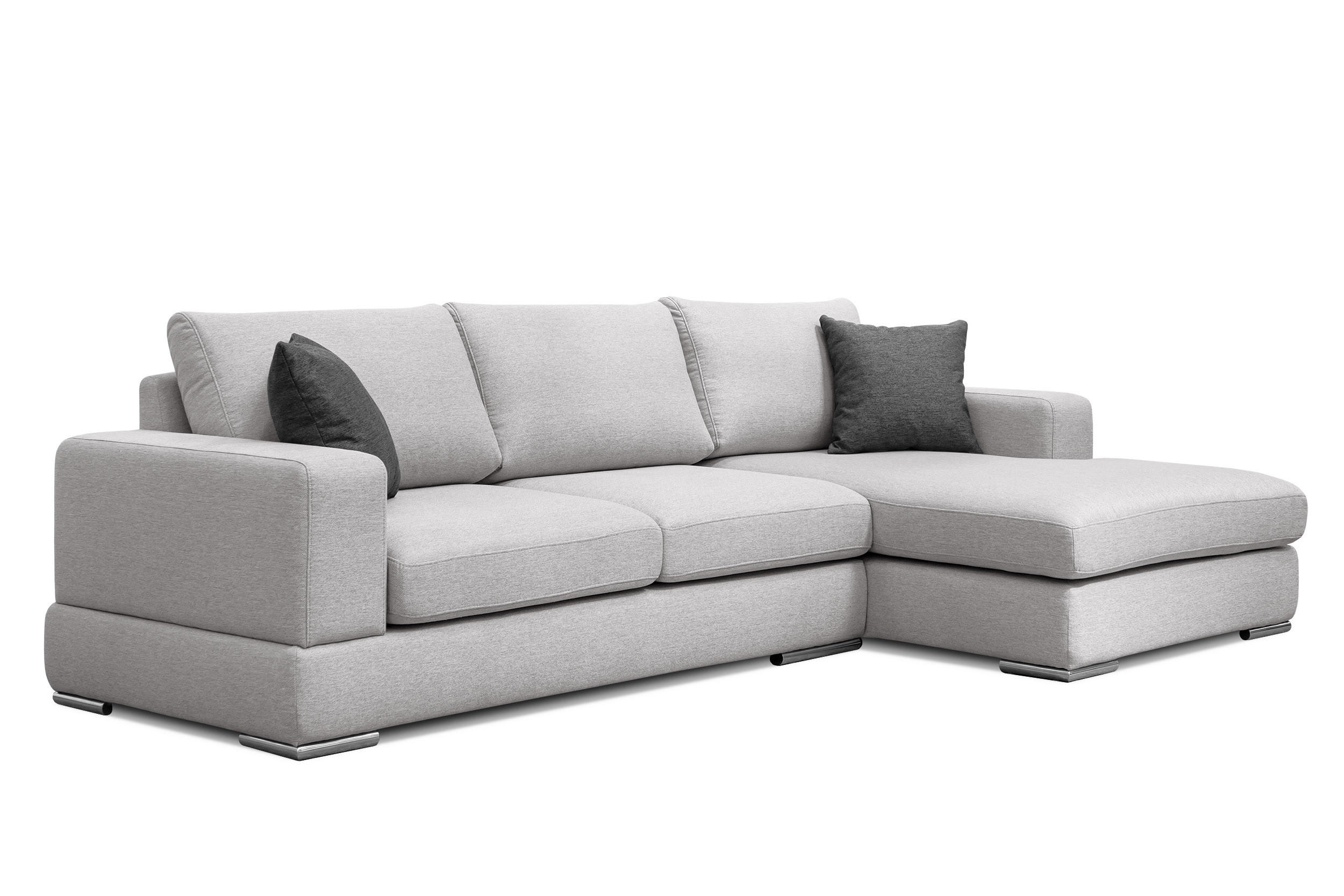 ECKSOFA OTTO 4-Sitzer, hellgrau - Hellgrau, Holzwerkstoff/Textil (279/159cm) - Courtois Laville