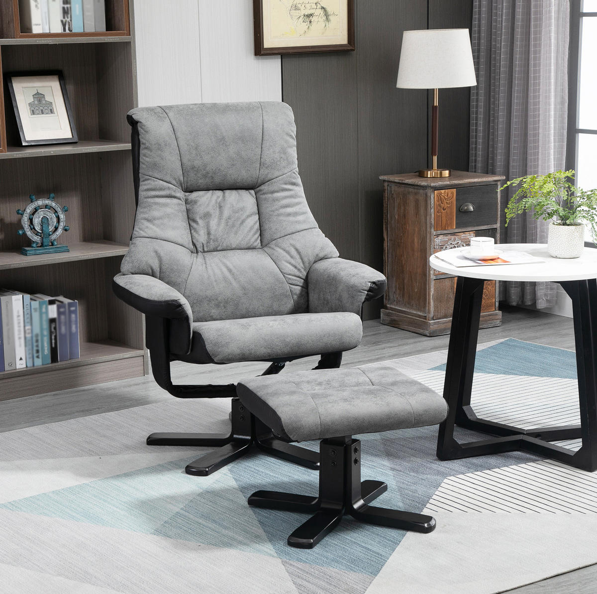 RELAXSESSEL 78/109/82.5 cm Grau aus Polyester mit Liegefunktion - Grau, Textil (82.5/109/78cm) - OKMYHOME