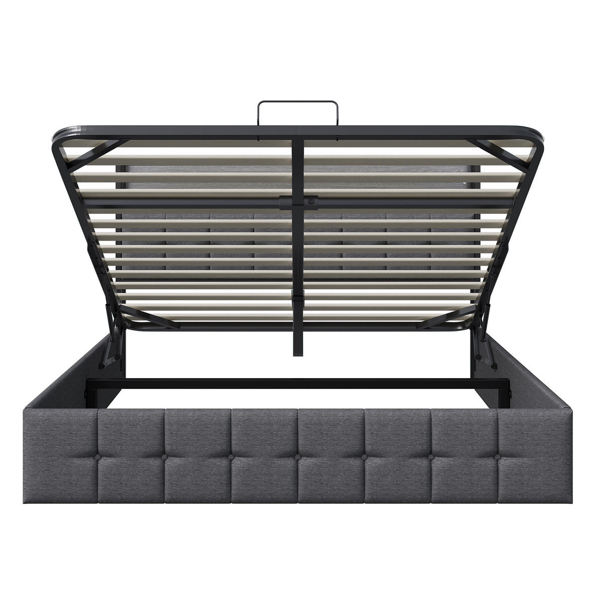 POLSTERBETT 140x190 cm LED Bettkasten USB Steckdose grau - Grau, Holz (140/190cm) - LEBENLANG