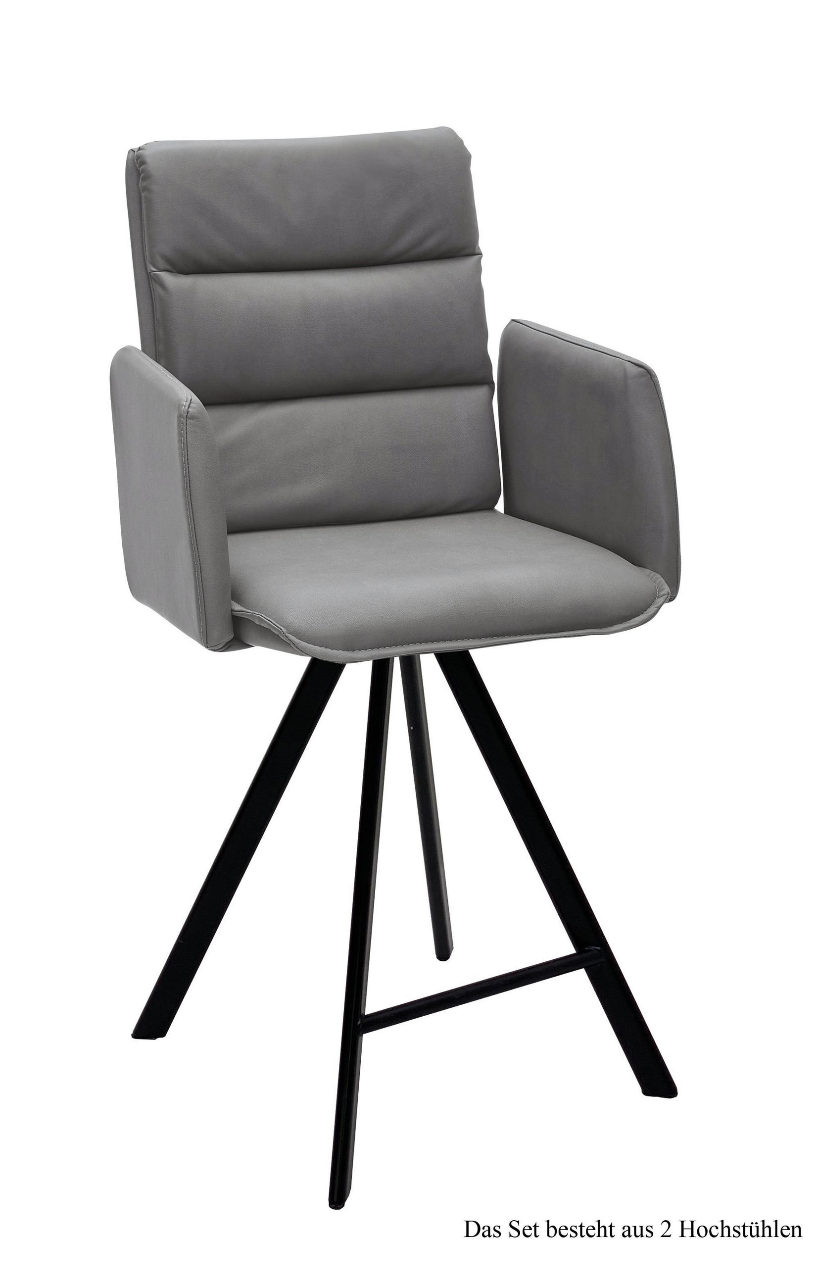 THEKENSTUHL drehbar (2er-Set) Diahann 52x109x60 Schwarz/Grau - Schwarz/Grau, Kunststoff (60/109/52cm) - 58aufmkessel