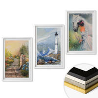 WANDBILDER 3er-Set - 40x60 cm Weißer Rahmen - Landschaft Leuchtturm Pferd Mädchen - Weiß, Kunststoff (40/60cm) - ArtPrintCave