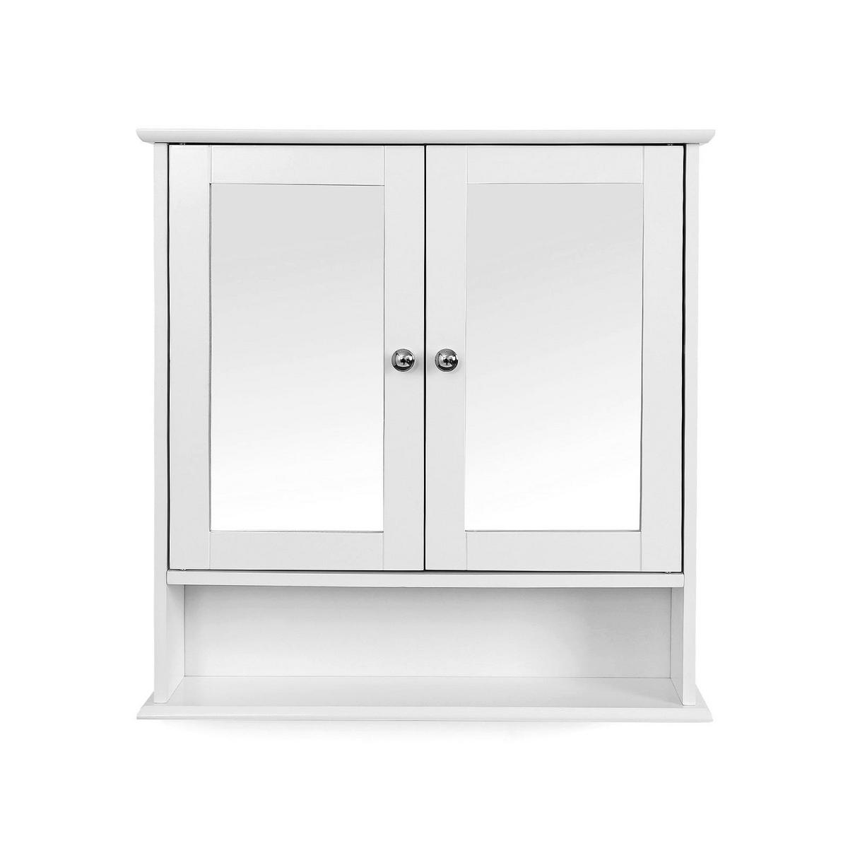 SPIEGELSCHRANK BADEZIMMERSCHRANK - Weiß, Holzwerkstoff (58/13/56cm) - Hansiro