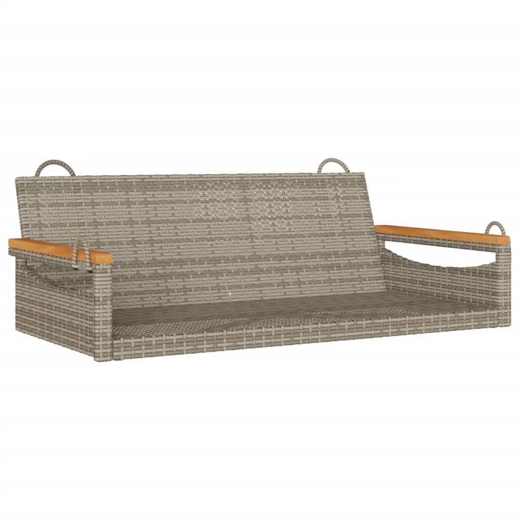 HÄNGEBANK Grau 109x62x40 cm Poly Rattan - Grau, Kunststoff (109/40/62cm) - furnicato