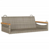 HÄNGEBANK Grau 109x62x40 cm Poly Rattan - Grau, Kunststoff (109/40/62cm) - furnicato