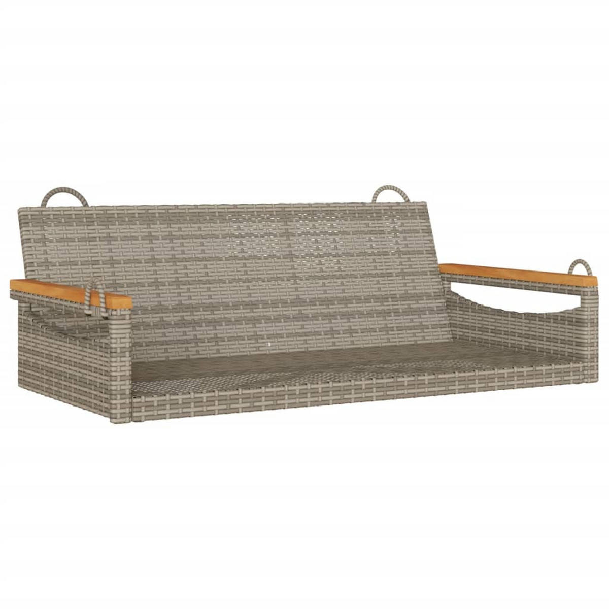 HÄNGEBANK Grau 109x62x40 cm Poly Rattan - Grau, Kunststoff (109/40/62cm) - furnicato