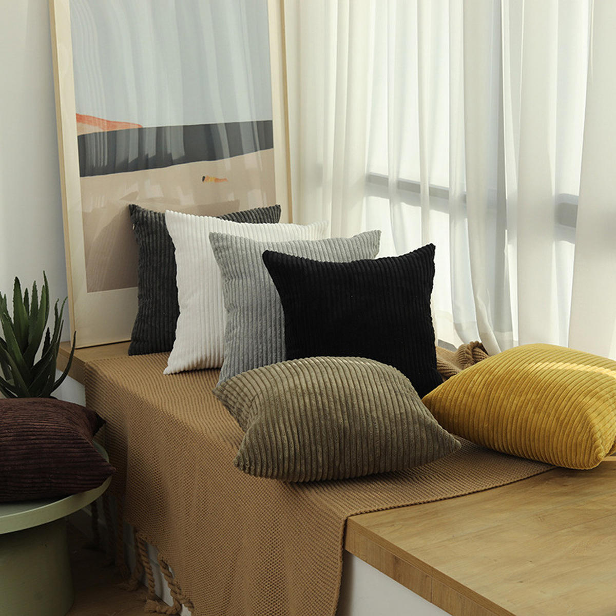 KISSENHÜLLE Plüsch Dunkelgrau 45*45cm - Dunkelgrau, Textil (45/45cm) - Kaket