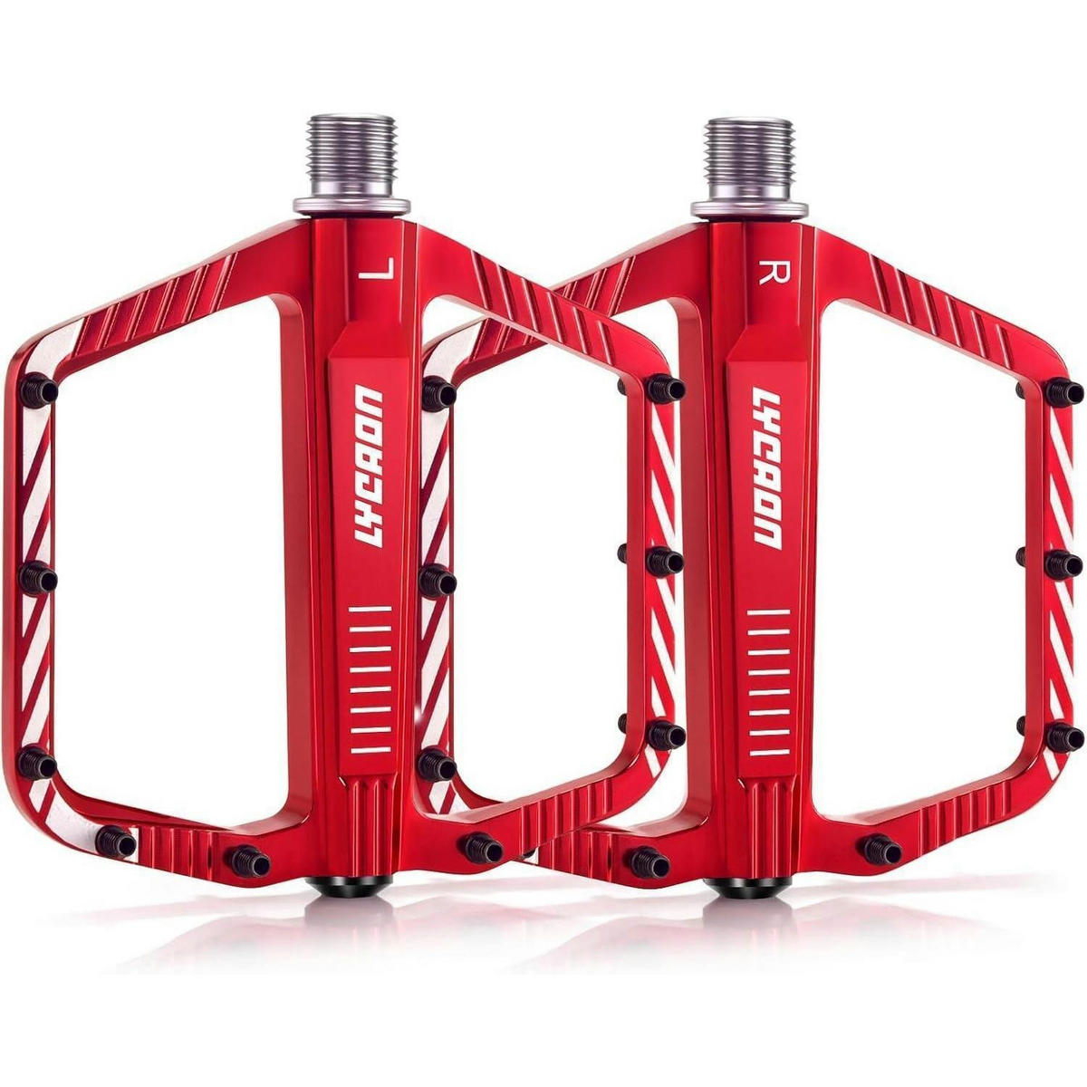 FAHRRADPEDALE Rot Aluminiumlegierung Rutschfest 9/16 Zoll - Rot, Metall (10/1.5/11cm)