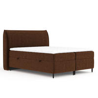 BOXBETT 180/200 cm Corvus, in Braun, Matratze, Topper, Bettkasten, H3 = fest - Schwarz/Braun, Holz/Holzwerkstoff (180/200cm) - Maison de Reve
