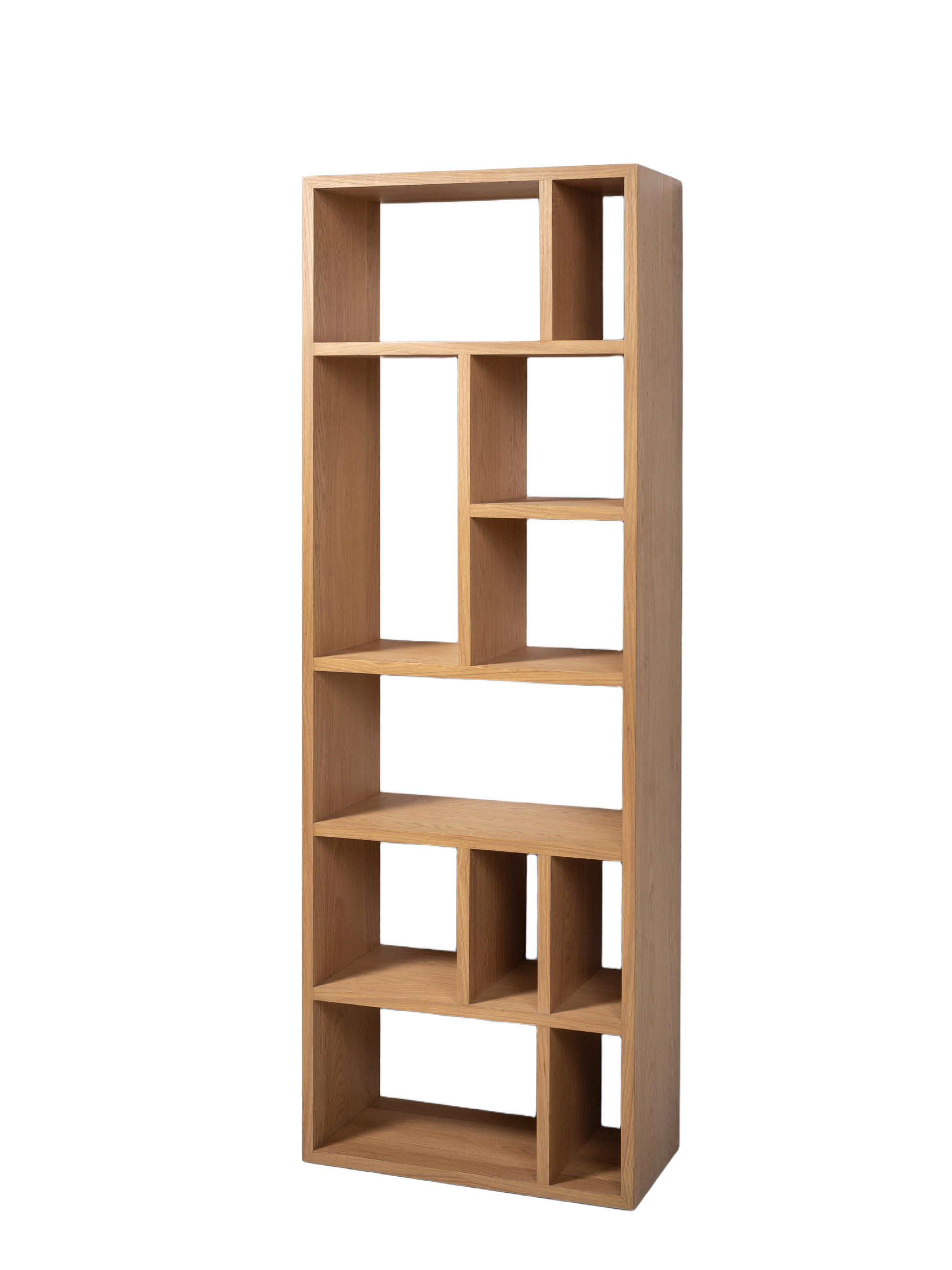 BÜCHERREGAL Bergen, Natur Eichenfurnier - Beige, Holz (90/200/35cm) - WOODEK