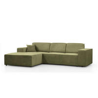 ECKSOFA ohne Schlaffunktion Pedro L hellgrün links - Schwarz/Hellgrün, Kunststoff/Textil (267/170cm) - Beautysofa