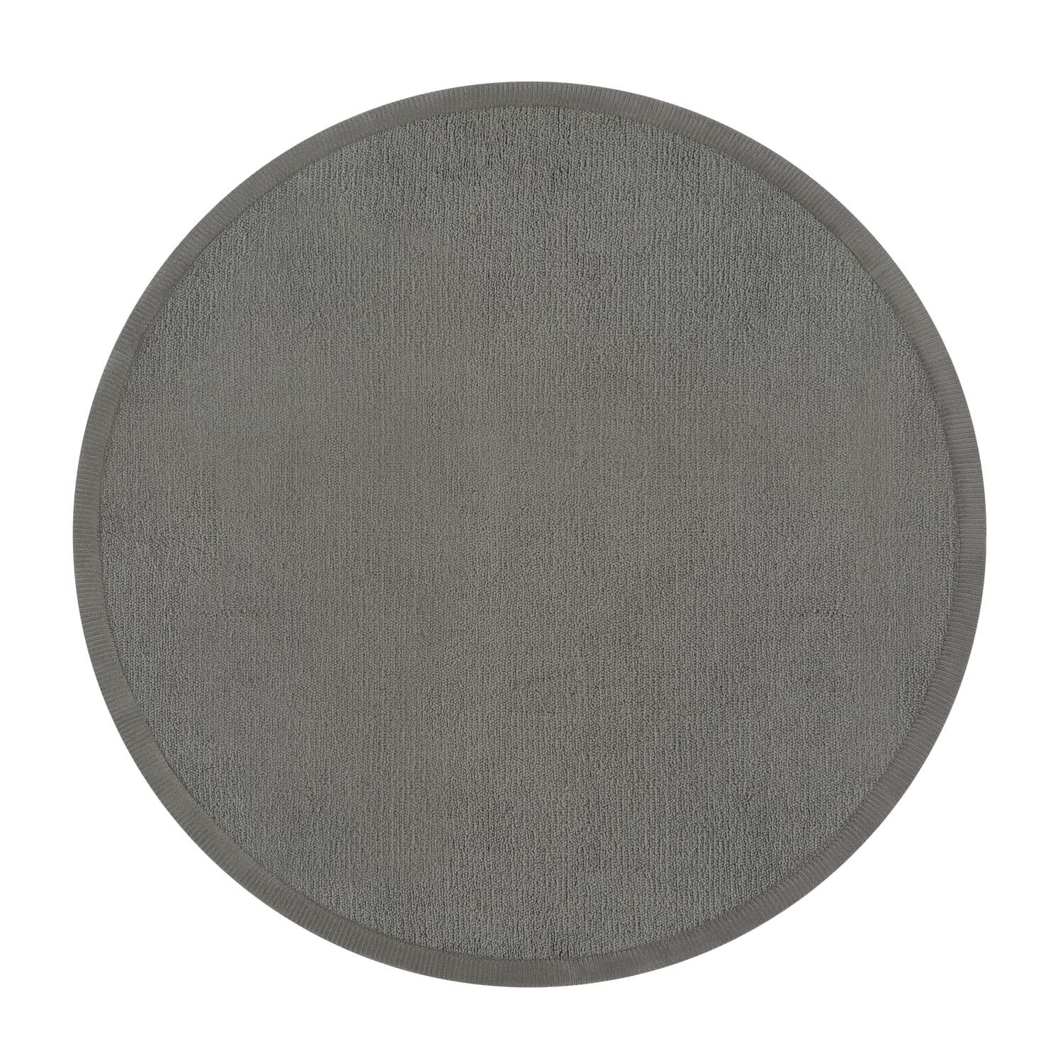 KURZFLORTEPPICH Waschbar, einfarbig, aus Polyester, Grau, Ø 80 cm - Grau, Textil (80/80cm) - KADIMA DESIGN