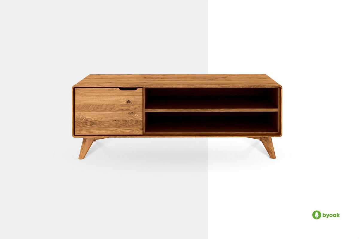 GREG HIFI-SCHRANK Wildeiche - Wildeiche, Holz (134/48/40cm) - byoak