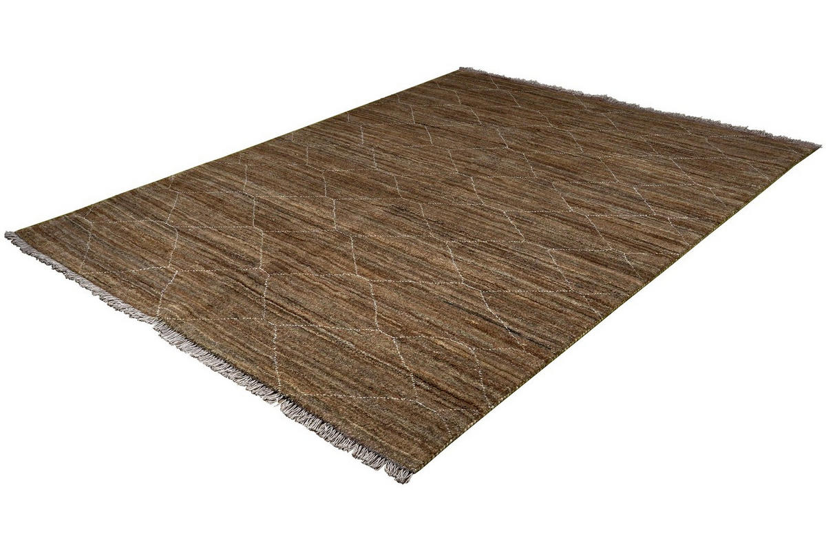GABBEH-TEPPICH handgeknüpft Basi Braun, Grau 195/157 cm Schurwolle - Braun/Grau, Textil (157/195cm) - Looma