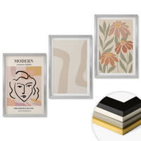 WANDBILDER 3er Set - 40x60 cm Silberner Rahmen - Moderne abstrakte Frau - Silberfarben, Kunststoff (40/60cm) - ArtPrintCave