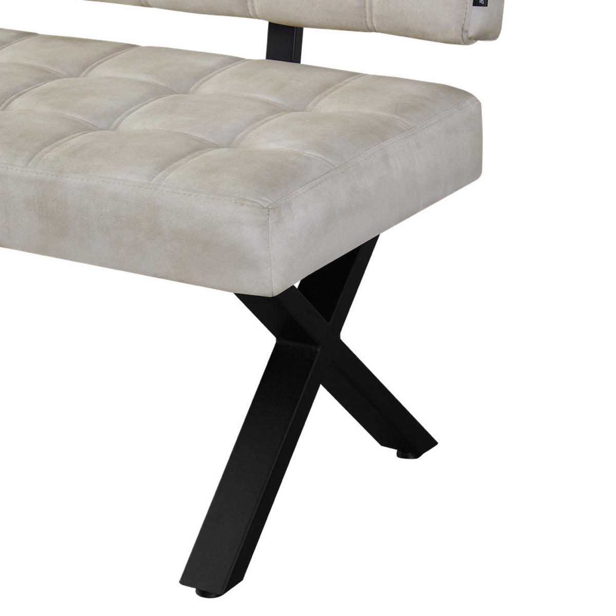 SITZBANK KAREN - Hellgrau, Textil/Metall (140/88/59cm)