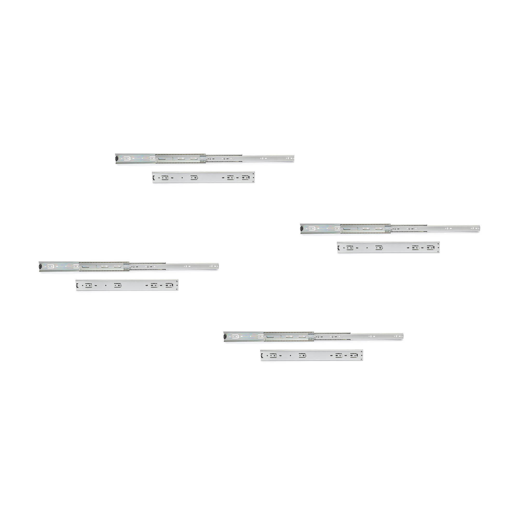 KUGELFÜHRUNGEN für Schwerlastschubladen, Vollauszug, Höhe 51mm 4er-set - Zinkfarben, Metall (12/6/52cm) - EMUCA