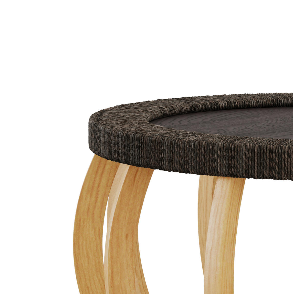 KLUBSKA miza iz masivnega lesa in MDF, 90/90/43 cm črnorjava - črna, leseni material (90/90/43cm) - BEAOK