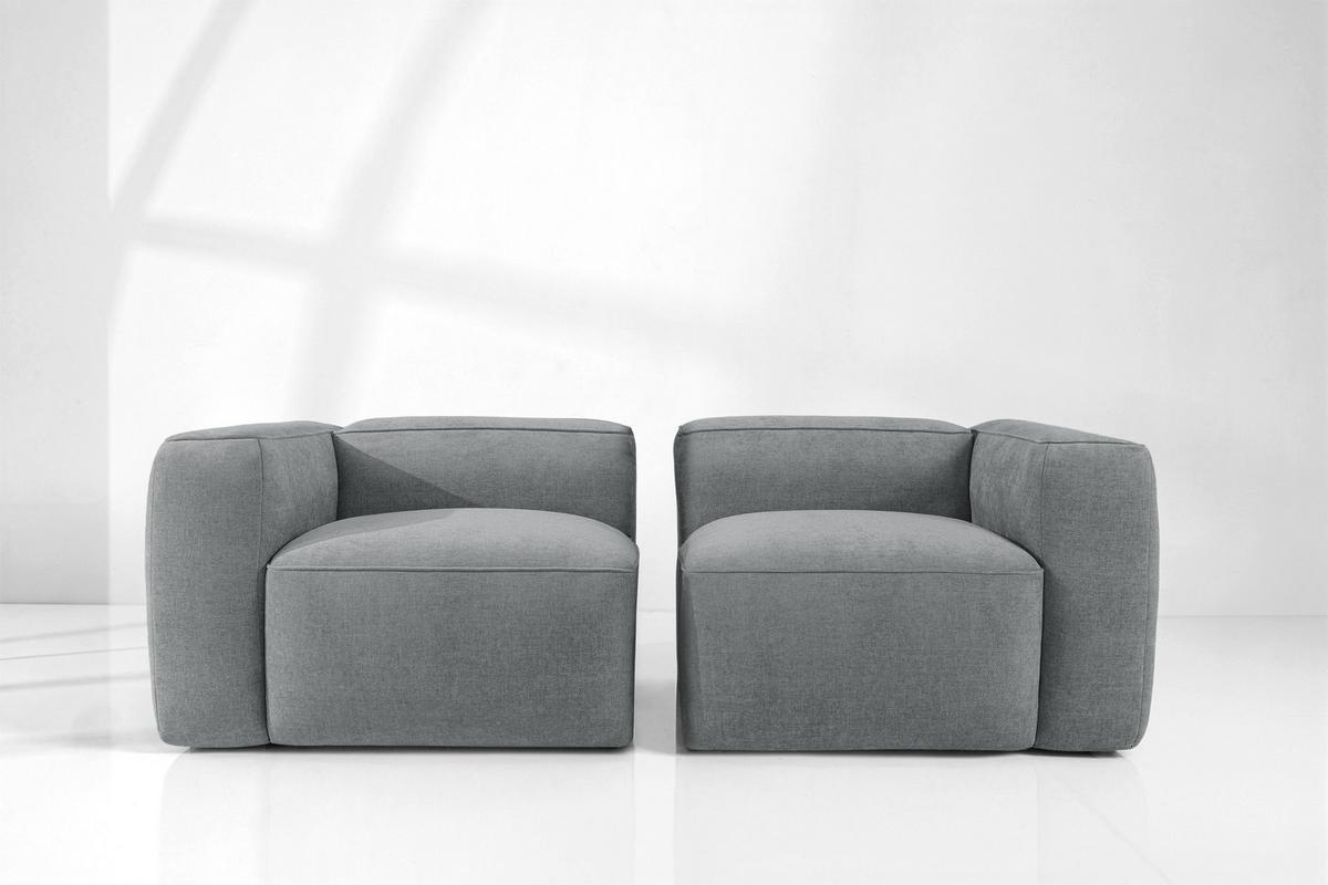 2-SITZER SOFA FUBBO, Grau - Grau, Holz/Holzwerkstoff (210/73/96cm) - KONSIMO®