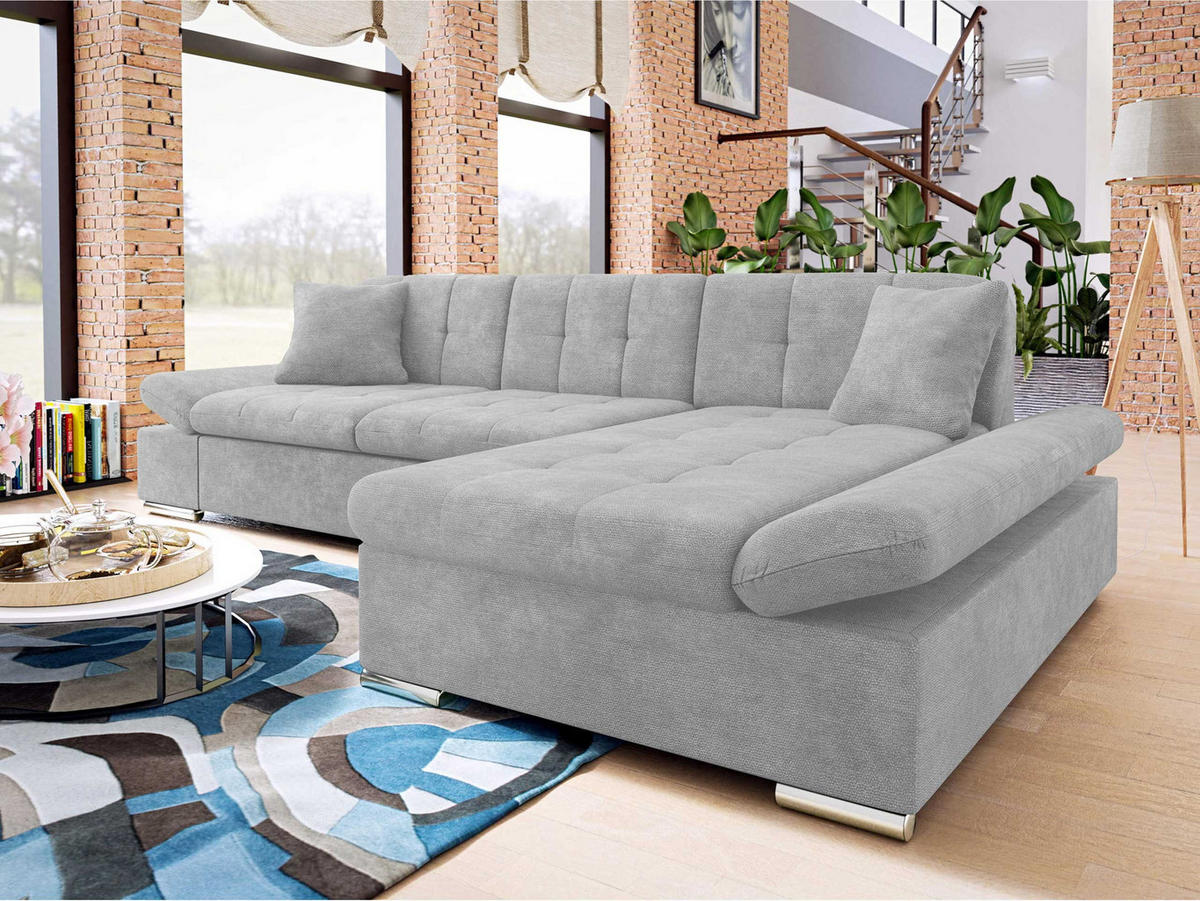 ECKSOFA Montana, Seite: Rechts - Silberfarben, Holz/Textil (278/161cm) - MIRJAN24