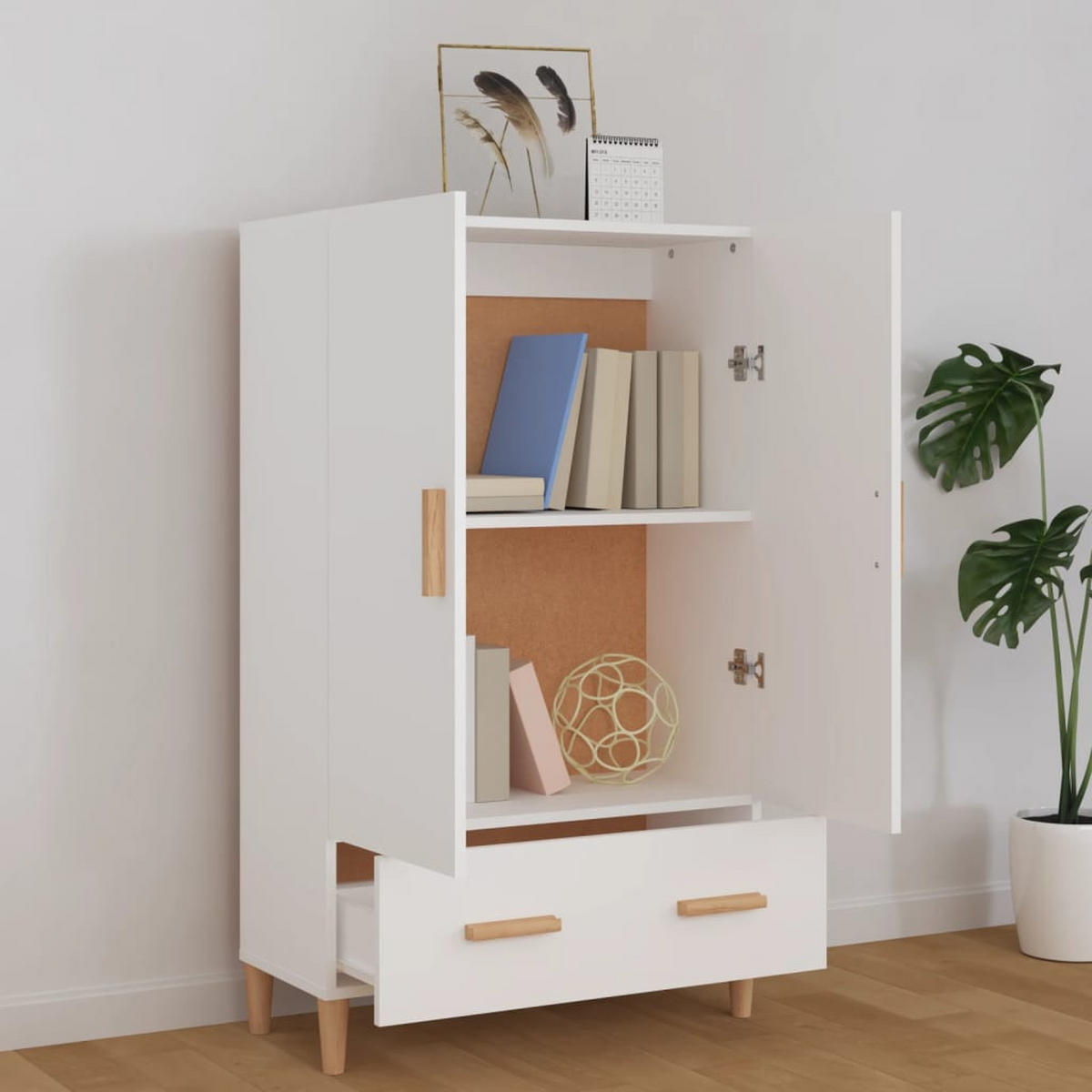 HIGHBOARD Weiß 70x31x115 cm Holzwerkstoff - Weiß, Holzwerkstoff (70/115/31cm)