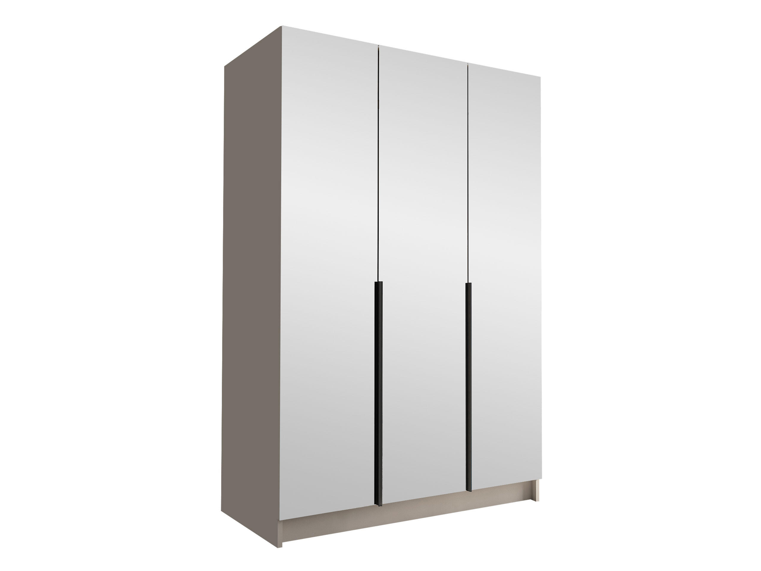KLEIDERSCHRANK Calia III - Kaschmir/Schwarz, Holzwerkstoff/Metall (150/215/58cm) - MIRJAN24