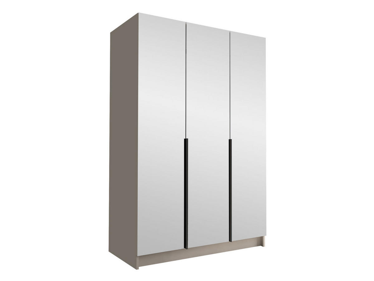 KLEIDERSCHRANK Calia III - Kaschmir/Schwarz, Holzwerkstoff/Metall (150/215/58cm) - MIRJAN24