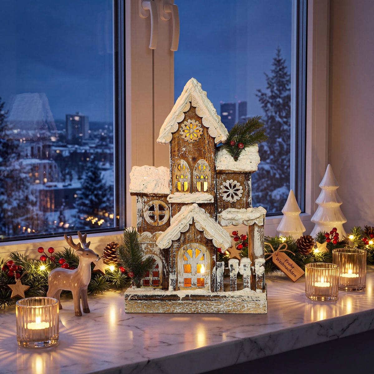 WEIHNACHTSHAUS HTHD0253 - Braun, Holz (12/39/25cm) - Hometopia