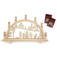 SCHWIBBOGEN Winterfiguren 7-flammig - Multicolor, Holz (0.1/1/0.1cm) - Dekoteam24